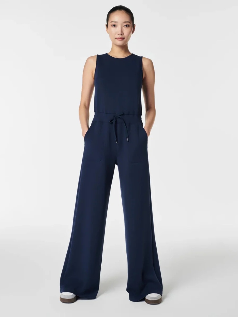 Spanx Airessentials navy blue sleeveless one piece jumpsuit  travel 50282R